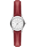 Burberry The City Silver Dial Red Strap Watch for Women - BU9232