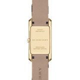 Burberry Pioneer Champagne Dial Haymarket Beige Leather Strap Watch for Women - BU9407