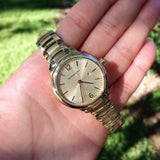 Burberry The Classic Champagne Dial Gold Steel Strap Watch for Women - BU10109