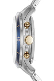 Fossil Grant Sport Automatic Skeleton Blue Dial Two Tone Steel Strap Watch for Men - ME3141