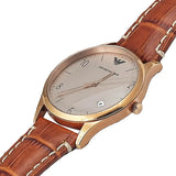 Emporio Armani Beta White Dial Brown Leather Strap Watch for Men - AR1866
