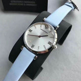 Emporio Armani Gianni T-Bar White Dial Blue Leather Strap Watch for Women - AR1928