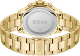 Hugo Boss Troper Chronograph Green Dial Gold Steel Strap Watch For Men - 1514059
