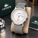 Lacoste Madrid White Dial Gray Leather Strap Watch for Men - 2011031