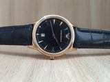 Emporio Armani Classic Black Dial Black Leather Strap Watch for Women - AR2445