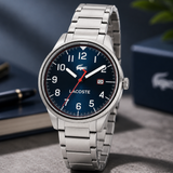 Lacoste Continental Blue Dial Silver Steel Strap Watch for Men - 2011022