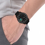 Lacoste 12.12 Black Dial Black Silicon Strap Watch for Men - 2011134