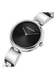 Calvin Klein Wavy Black Dial Silver Steel Strap Watch for Women - K9U23141