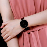 Calvin Klein Full Moon Black Dial Black Leather Strap Watch for Women - K8Y231C1