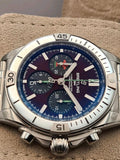 Breitling Chronomat B01 42 Six Nations Wales Red Dial Silver Steel Strap Watch for Men - AB0134A61K1A1