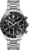 Tag Heuer Carrera Automatic Chronograph Black Dial Silver Steel Strap Watch for Men - CBN2A1B.BA0643
