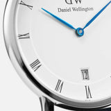 Daniel Wellington Dapper Bristol White Dial Brown Leather Strap Watch For Women - DW00100098