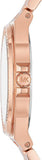 Michael Kors Lennox Three Hand Silver Dial Rose Gold Steel Strap Watch For Women - MK7279