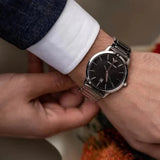 Emporio Armani Ruggero Black Dial Silver Steel Strap Watch for Men - AR11310