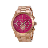 Michael Kors Runway Pink Dial Rose Gold Steel Strap Watch for Women - MK5931