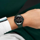 Lacoste Tiebreaker Chronograph Black Dial Green Silicon Strap Watch for Men - 2011153