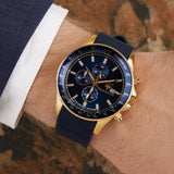 Maserati SFIDA Chronograph Blue Dial Blue Rubber Strap Watch For Men - R8871640004
