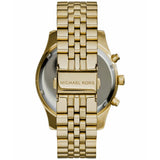 Michael Kors Lexington Chronograph Black Dial Gold Steel Strap Watch for Men - MK8286