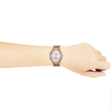 Calvin Klein Minimal White Dial Rose Gold Mesh Bracelet Watch for Men - K3M21626