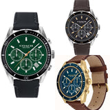 Coach Sullivan Sport Blue Dial Brown Leather Strap Watch for Men - 14606038