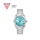 Guess Connoisseur Turquoise Dial Silver Steel Strap Watch for Men - GW0265G11