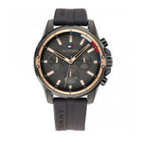 Tommy Hilfiger Mason Black Dial Black Rubber Strap Watch for Men - 1791792