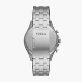 Fossil Forrester Chronograph Blue Dial Silver Steel Strap Watch for Men - FS5605