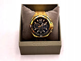 Guess Surge Chronograph Black Dial Gold Steel Strap Watch for Men - W1258G2