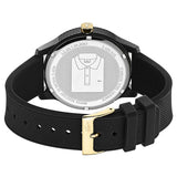Lacoste 12.12 Black Dial Black Silicon Strap Watch for Men - 2011010