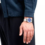 D1 Milano Ultra Thin Blue Dial Silver Steel Watch for Men - D1-UTBJ03