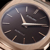 D1 Milano Ultra Thin Brown Dial Gold Steel Strap Watch for Men - D1-UTBJ13