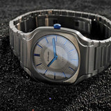 D1 Milano Square Titanium Gray Dial Gray Steel Strap Watch for Men - D1-SQBJ02