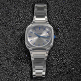 D1 Milano Square Titanium Gray Dial Gray Steel Strap Watch for Men - D1-SQBJ02