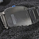 D1 Milano Square Titanium Gray Dial Gray Steel Strap Watch for Men - D1-SQBJ02