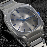D1 Milano Square Titanium Gray Dial Gray Steel Strap Watch for Men - D1-SQBJ02