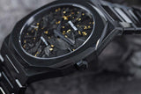 D1 Milano Ultra Thin Two Tone Black Steel Strap Watch for Men - D1-UTBJ31