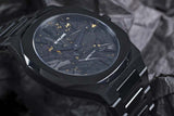 D1 Milano Ultra Thin Two Tone Black Steel Strap Watch for Men - D1-UTBJ31