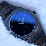 D1 Milano Ultra Thin Blue Dial Gray Steel Strap Watch for Men - D1-UTBJ12