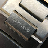 D1 Milano Ultra Thin Black Dial Gray Steel Strap Watch for Men - D1-UTBJ15