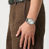 D1 Milano Square Gray Dial Grey Steel Strap Watch for Men - D1-SQBJ11