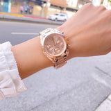 Michael Kors Bradshaw Chronograph Rose Gold Dial Rose Gold Steel Strap Watch for Women - MK5799