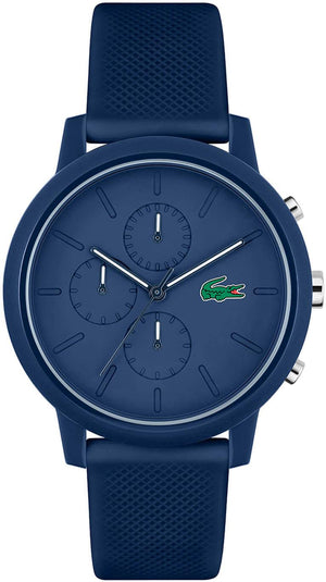 Lacoste 12.12 Chronograph Blue Dial Blue Silicone Strap Watch for Men - 2011244