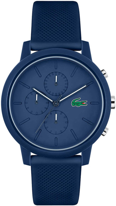 Lacoste 12.12 Chronograph Blue Dial Blue Silicone Strap Watch for Men - 2011244