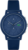 Lacoste 12.12 Chronograph Blue Dial Blue Silicone Strap Watch for Men - 2011244