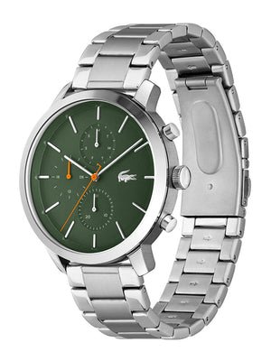 Lacoste Replay Green Dial Silver Steel Strap Watch for Men - 2011178