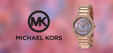 Michael Kors Kerry Purple Dial Rose Gold Stainless Steel Strap Watch for Women - MK3482