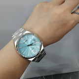 Citizen Tsuyosa Automatic Turquoise Dial Silver Steel Strap Watch For Men - NJ0151-88M