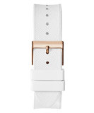 Guess Raven Diamonds Rose Gold Dial White Silicone Strap Watch for Women - GW0105L3