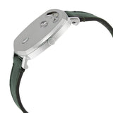 Gucci Grip Quartz Silver Dial Green Leather Strap Unisex Watch - YA157406
