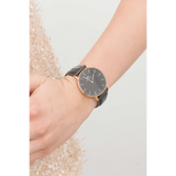 Daniel Wellington Classic Reading Black Dial Black Leather Strap Watch For Women - DW00100141